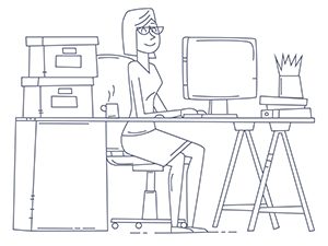 Woman working at a desk